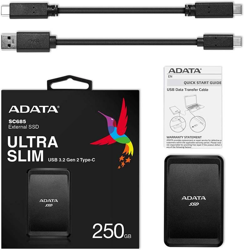 SSD externí ADATA SC685 250GB černý, SSD, externí, ADATA, SC685, 250GB, černý