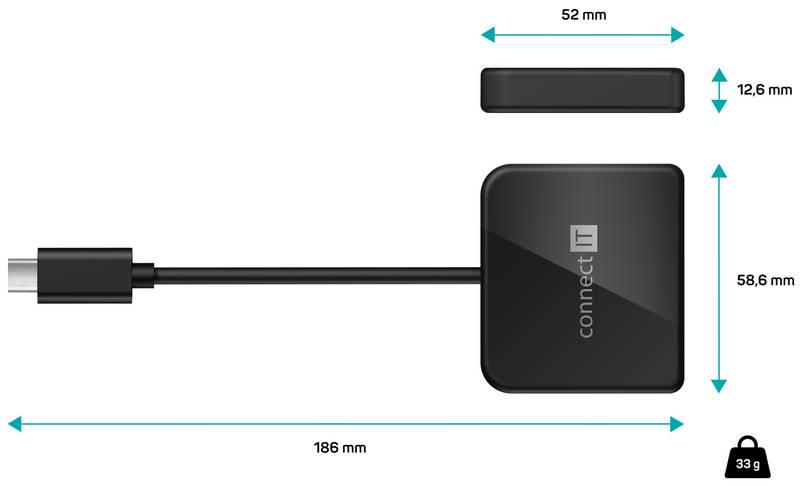 USB Hub Connect IT USB-C USB-C, HDMI, USB 3.0 černý, USB, Hub, Connect, IT, USB-C, USB-C, HDMI, USB, 3.0, černý