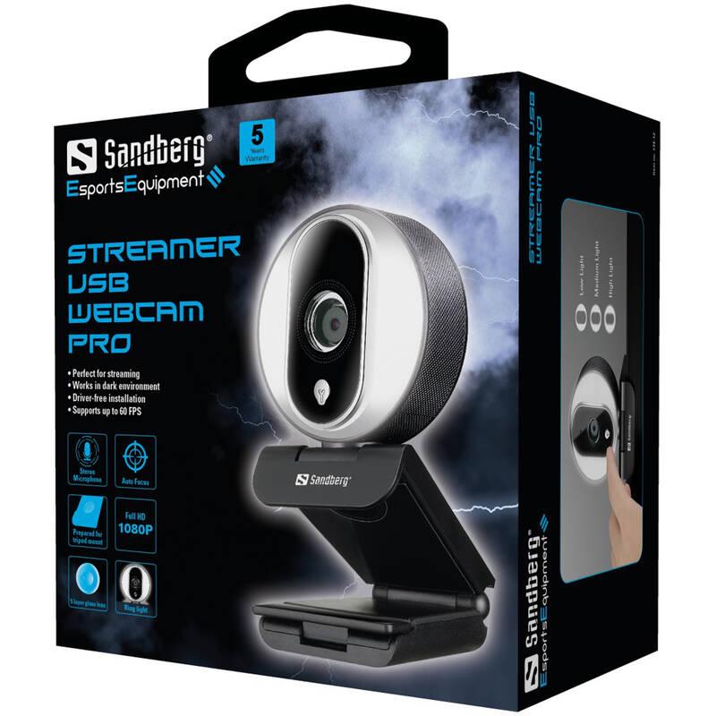 Webkamera Sandberg Webcam Streamer Pro černá
