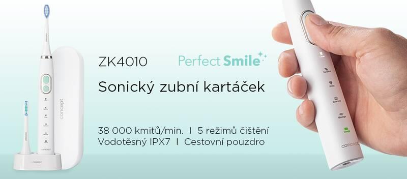 Zubní kartáček Concept Perfect Smile ZK4010 bílý, Zubní, kartáček, Concept, Perfect, Smile, ZK4010, bílý