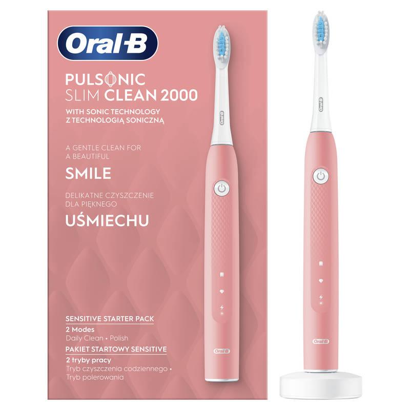 Zubní kartáček Oral-B Pulsonic Slim Clean 2000 Pink, Zubní, kartáček, Oral-B, Pulsonic, Slim, Clean, 2000, Pink