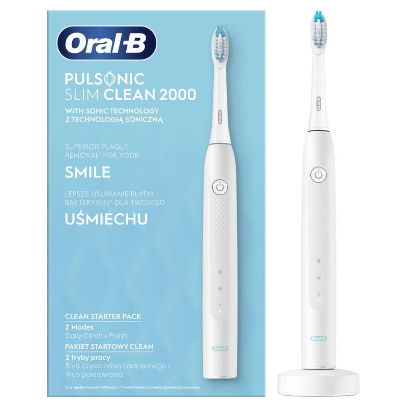 Zubní kartáček Oral-B Pulsonic Slim Clean 2000 White, Zubní, kartáček, Oral-B, Pulsonic, Slim, Clean, 2000, White
