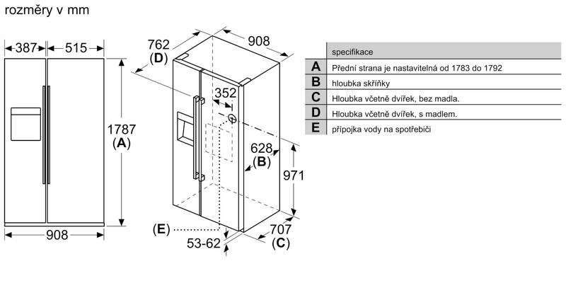 Americká lednice Bosch Serie 6 KAD93AIEP nerez