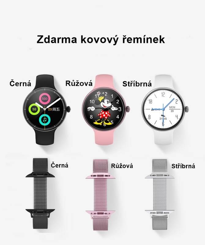 Chytré hodinky IMMAX Lady Music Fit růžové, Chytré, hodinky, IMMAX, Lady, Music, Fit, růžové