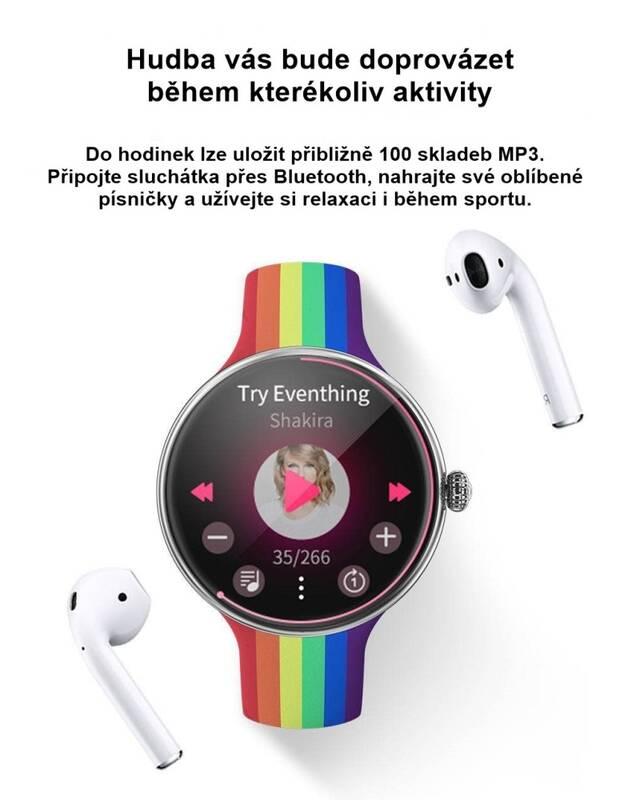 Chytré hodinky IMMAX Lady Music Fit růžové
