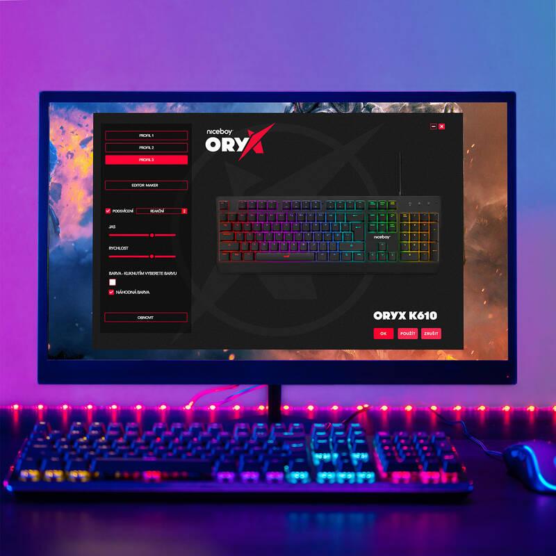 Klávesnice Niceboy ORYX K610 Chameleon černá