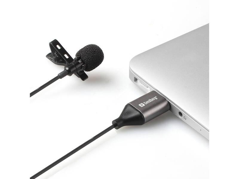Mikrofon Sandberg klipový, USB černá