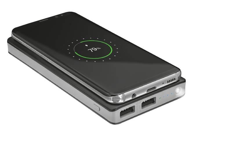 Powerbank Trust Primo Wireless Charging 8 000mAh černá