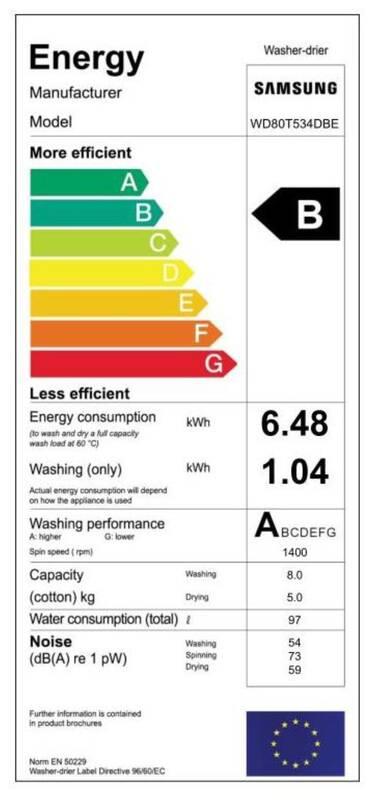 Pračka se sušičkou Samsung WD80T534DBE S7 bílá