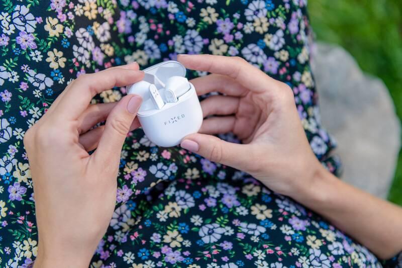 Sluchátka FIXED Boom Pods bílá