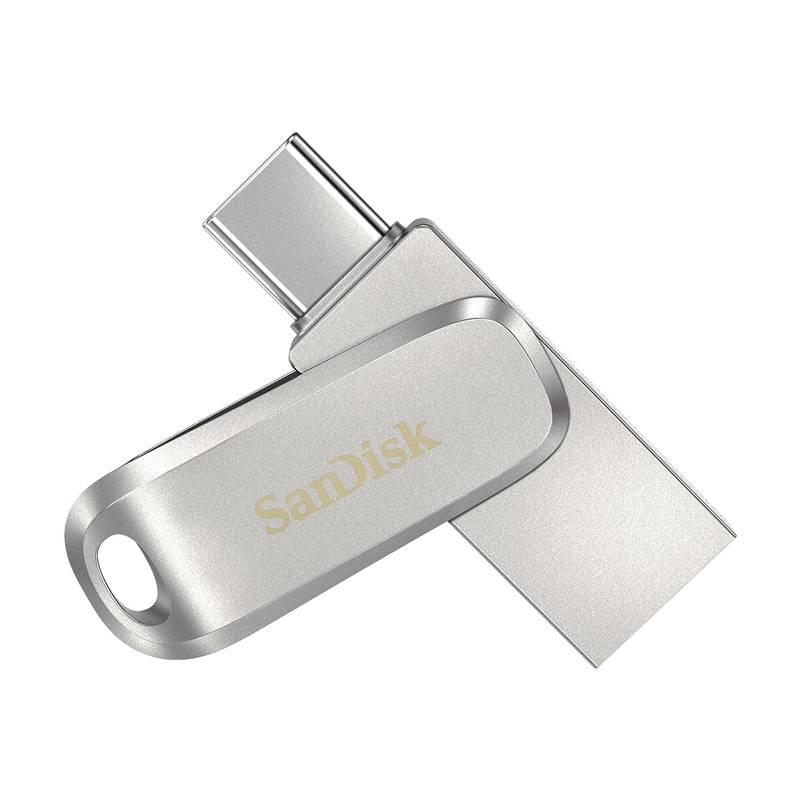 USB Flash Sandisk Ultra Dual Luxe 128GB USB USB-C stříbrný