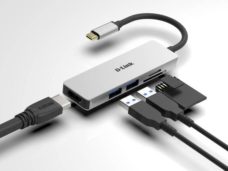 USB Hub D-Link USB-C HDMI, 2x USB 3.0, SD, Micro SD, USB, Hub, D-Link, USB-C, HDMI, 2x, USB, 3.0, SD, Micro, SD