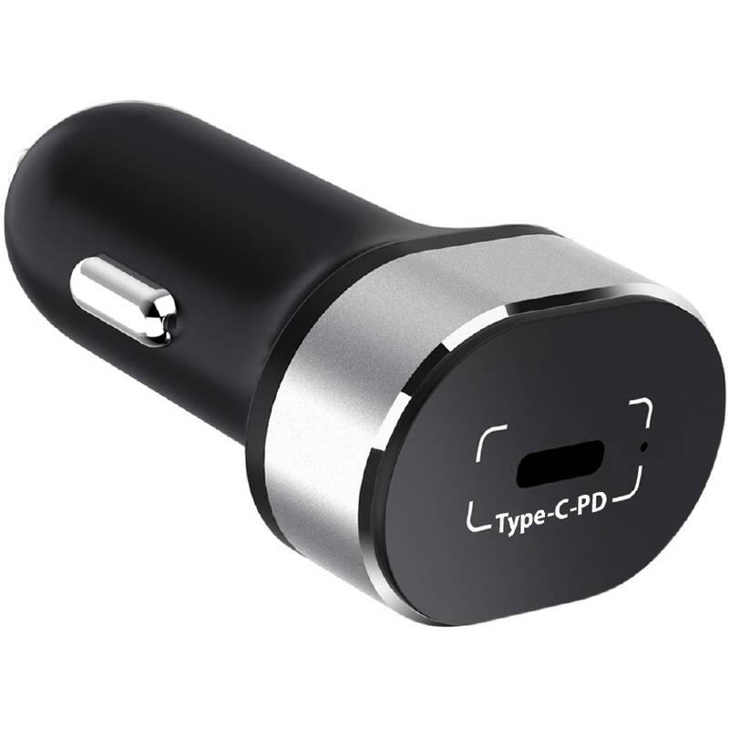 Adaptér do auta WG USB-C PD 20W Lightning kabel 1m černý