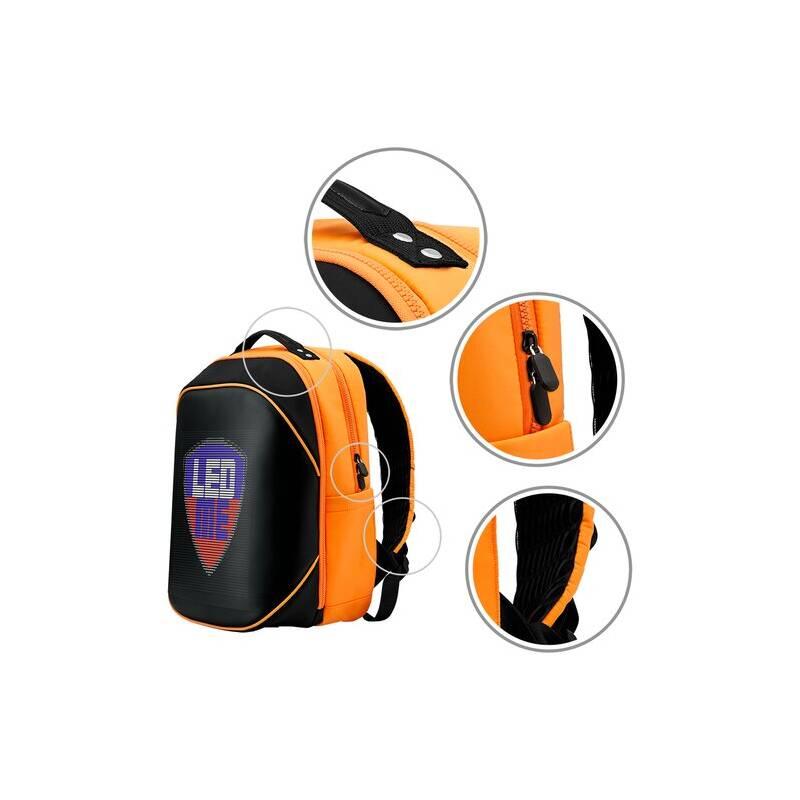 Batoh na notebook Prestigio LEDme MAX 25L černý oranžový