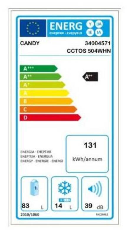 Chladnička Candy CCTOS 504WHN bílá