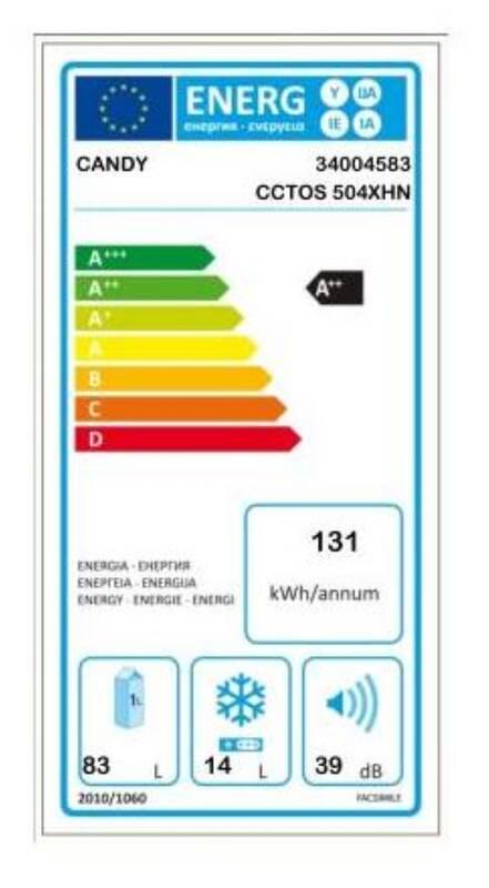 Chladnička Candy CCTOS 504XHN nerez