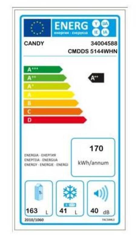 Chladnička Candy CMDDS 5144WHN bílá