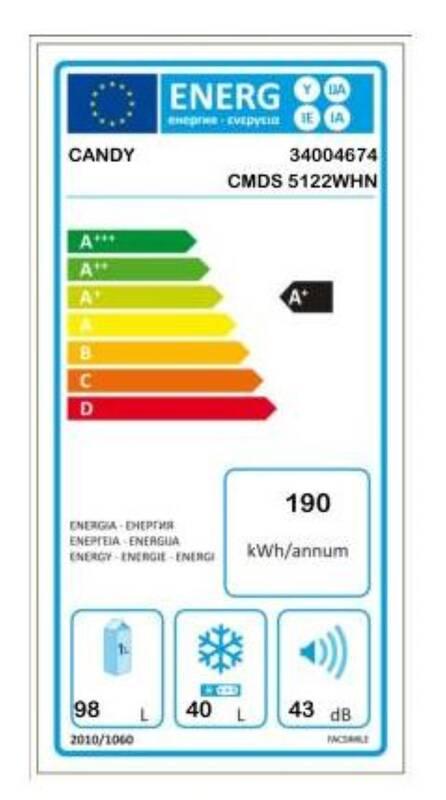 Chladnička Candy CMDS 5122WHN bílá