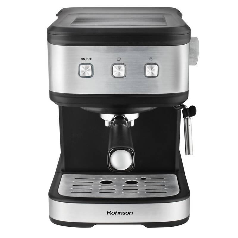 Espresso Rohnson R-987 černé stříbrné