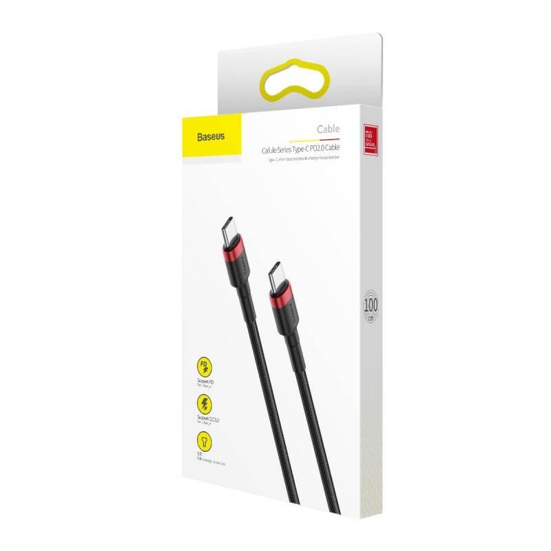 Kabel Baseus USB-C USB-C, PD 2.0 60W, 1m černý červený