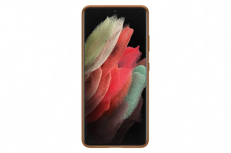 Kryt na mobil Samsung Leather Cover na Galaxy S21 Ultra hnědý