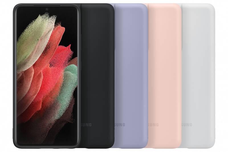Kryt na mobil Samsung Silicone Cover na Galaxy S21 Ultra fialový