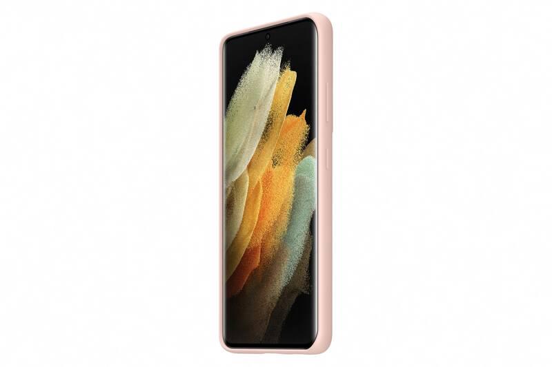 Kryt na mobil Samsung Silicone Cover na Galaxy S21 Ultra růžový