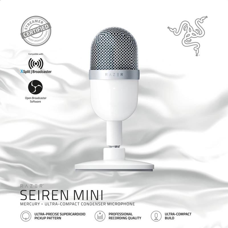 Mikrofon Razer Seiren Mini - Mercury, Mikrofon, Razer, Seiren, Mini, Mercury