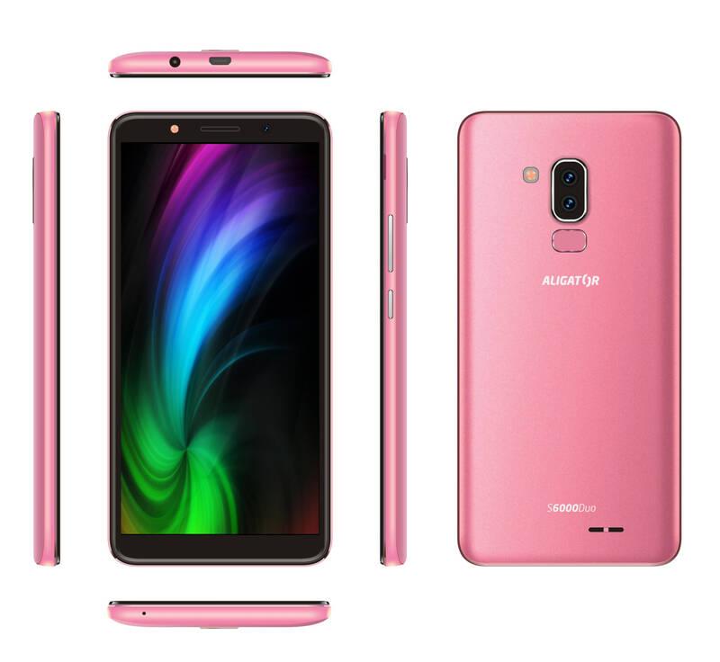 Mobilní telefon Aligator S6000 Dual SIM růžový, Mobilní, telefon, Aligator, S6000, Dual, SIM, růžový