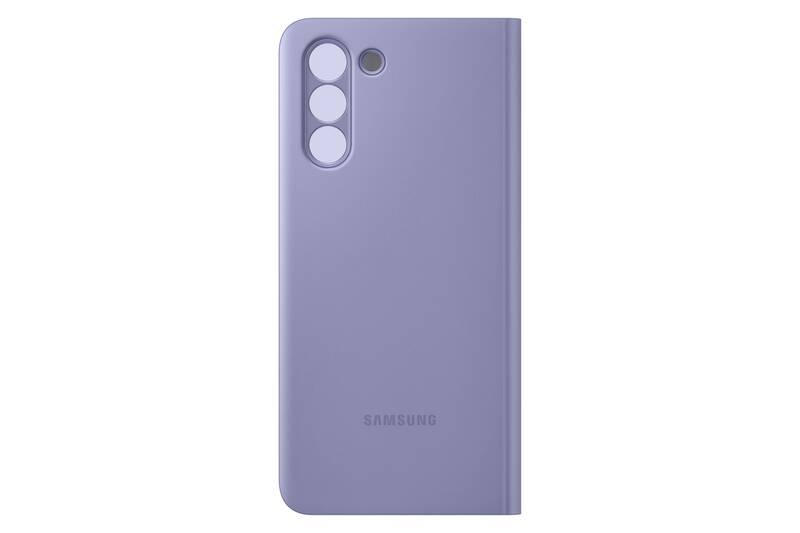 Pouzdro na mobil flipové Samsung Clear View na Galaxy S21 fialové