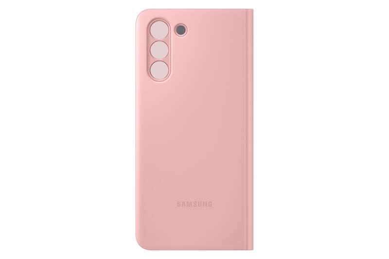 Pouzdro na mobil flipové Samsung Clear View na Galaxy S21 růžové