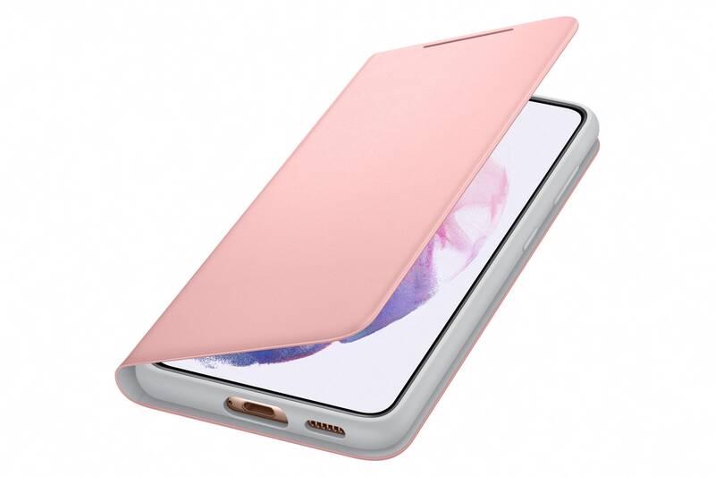Pouzdro na mobil flipové Samsung LED View na Galaxy S21 růžové