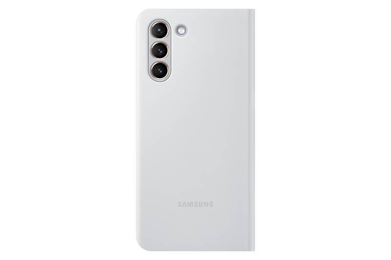 Pouzdro na mobil flipové Samsung LED View na Galaxy S21 šedé