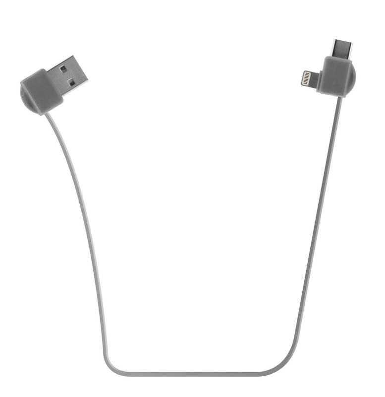 Powerbank FIXED Zen 10 000mAh, s kabelem USB Lightning, USB-C černá