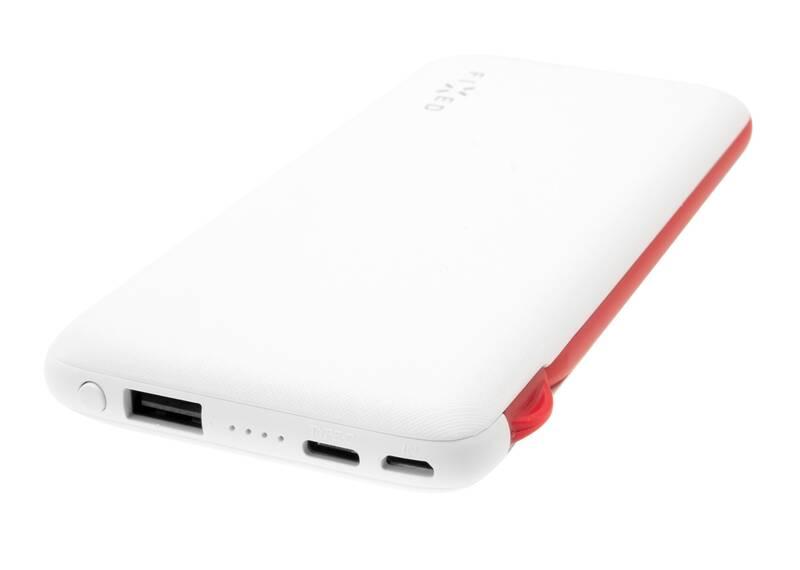 Powerbank FIXED Zen 10 000mAh, s kabelem USB Micro USB, USB-C bílá