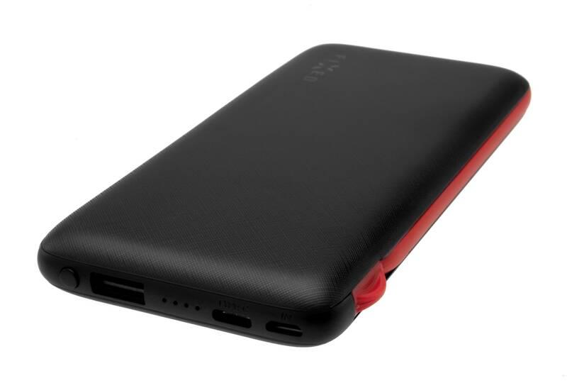 Powerbank FIXED Zen 10 000mAh, s kabelem USB Micro USB, USB-C černá