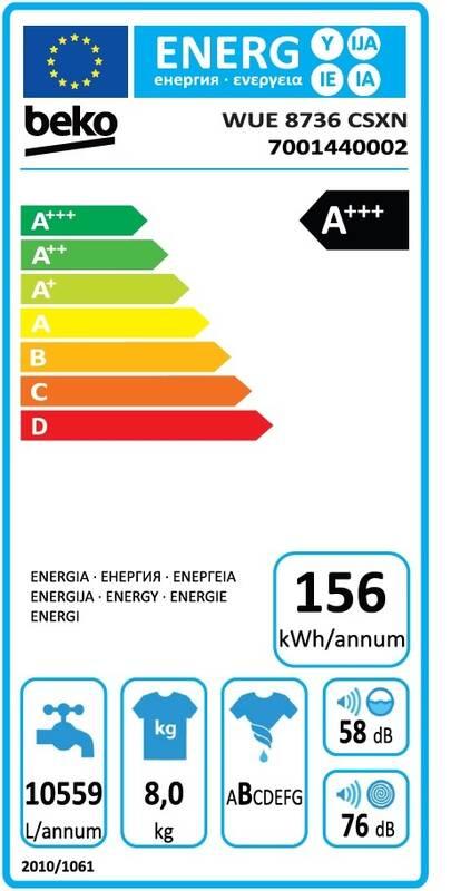Pračka Beko Premium WUE 8736 CSXN bílá