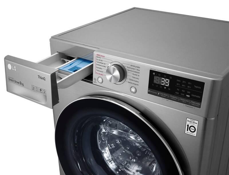 Pračka LG F4WV909P2TE stříbrná