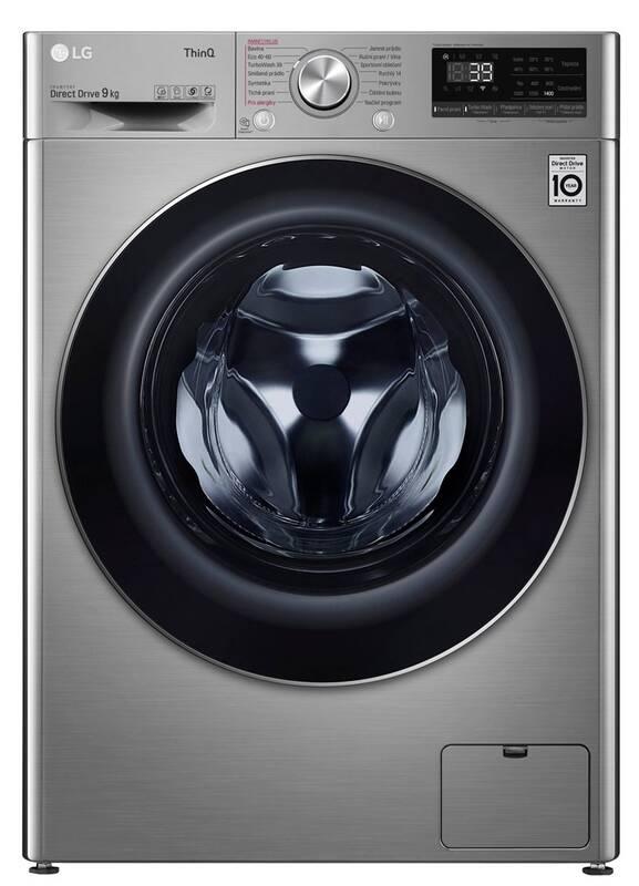 Pračka LG F4WV909P2TE stříbrná