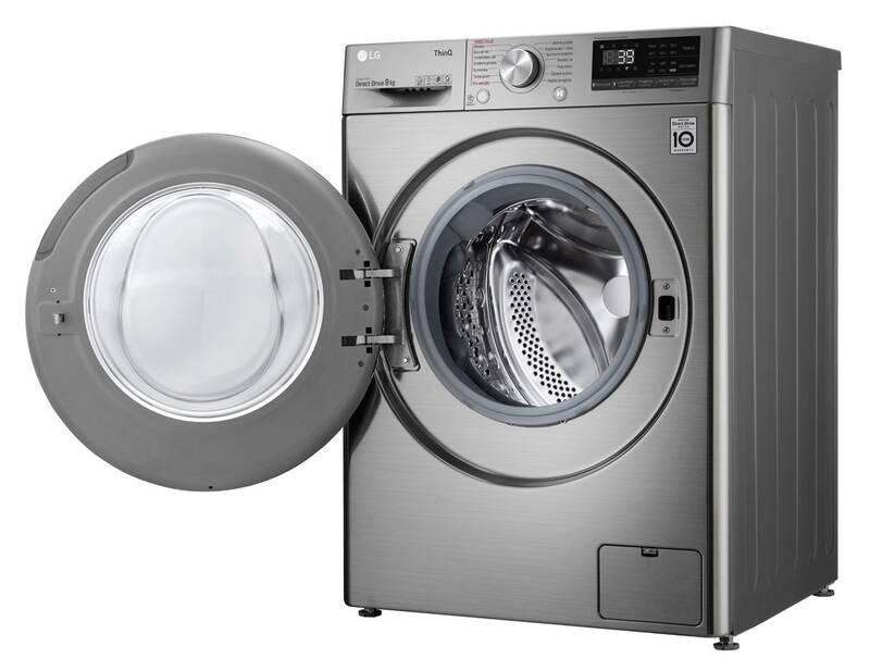 Pračka LG F4WV909P2TE stříbrná