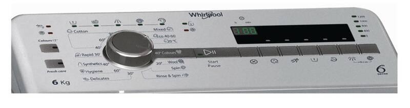 Pračka Whirlpool TDLRS 6230SS EU N stříbrná, Pračka, Whirlpool, TDLRS, 6230SS, EU, N, stříbrná