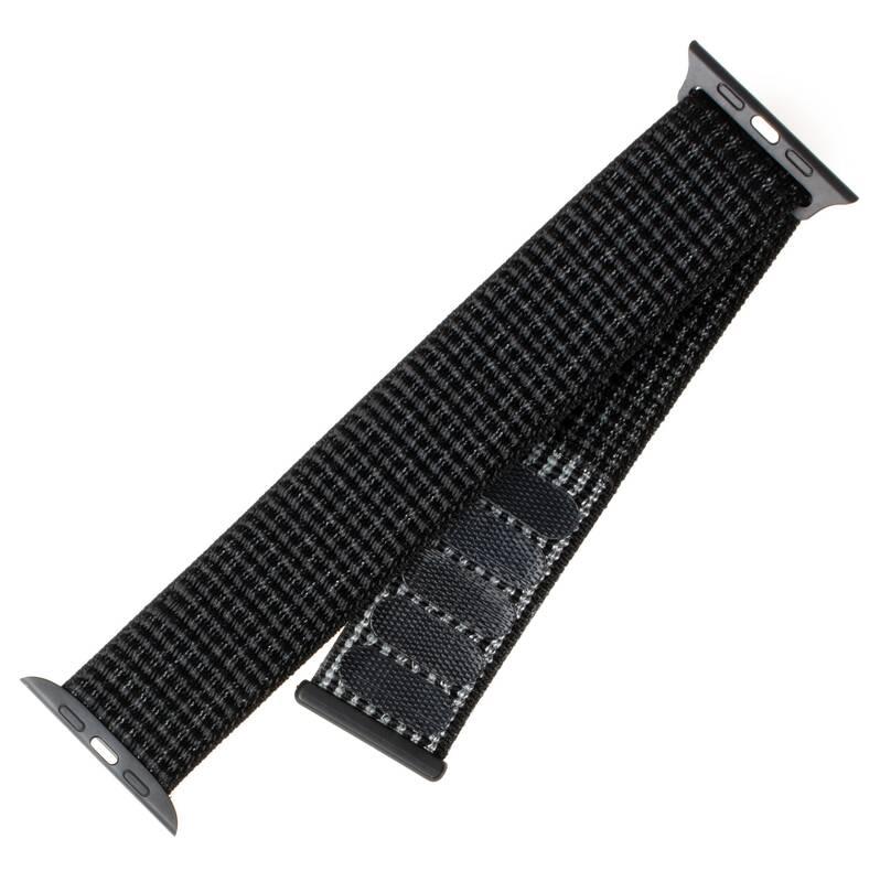 Řemínek FIXED Nylon Strap na Apple Watch 38 mm 40 mm - reflexně černý