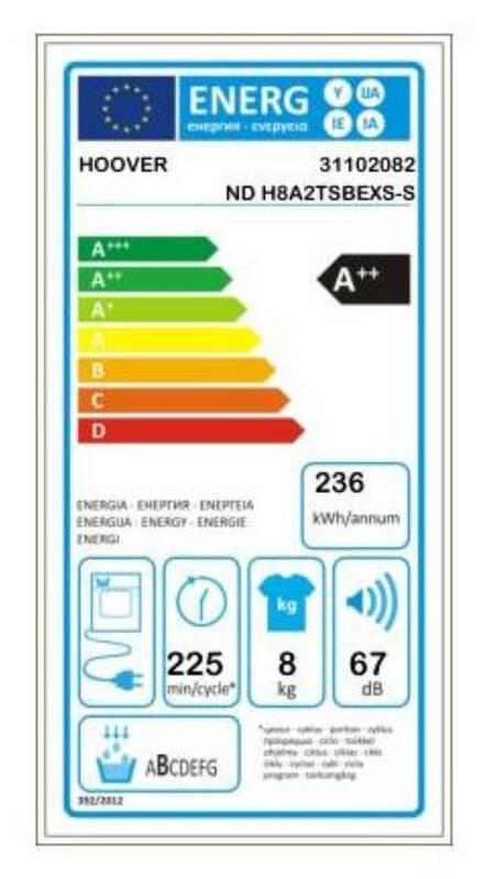 Sušička prádla Hoover ND H8A2TSBEXS-S bílá