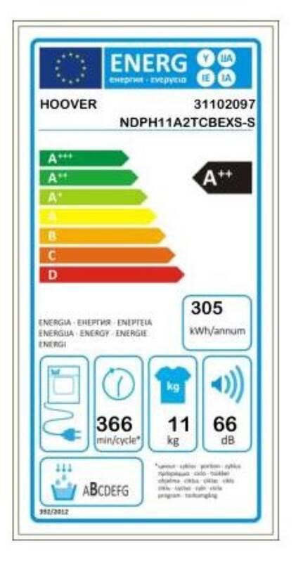 Sušička prádla Hoover NDPH11A2TCBEXS-S bílá