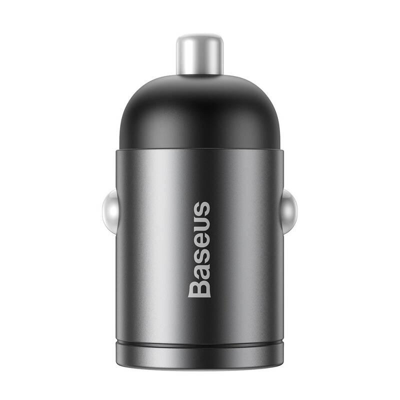 Adaptér do auta Baseus Tiny Star Mini, 1x USB, 30W šedý