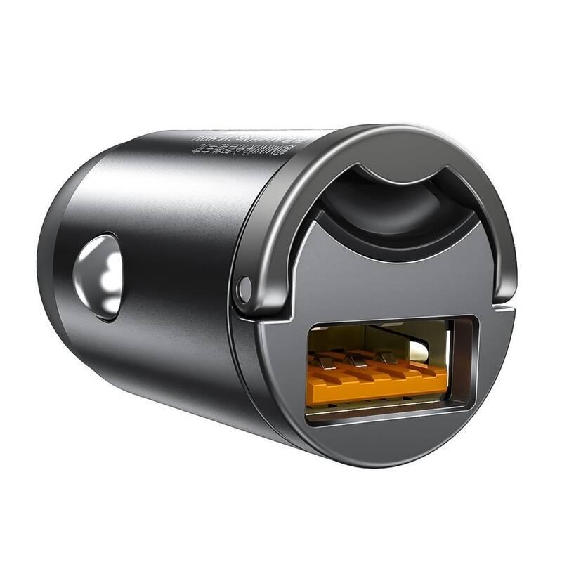 Adaptér do auta Baseus Tiny Star Mini, 1x USB, 30W šedý