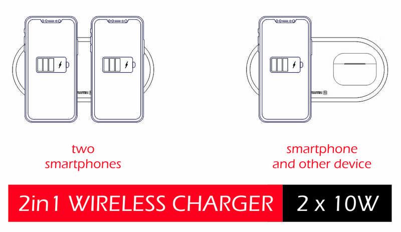 Bezdrátová nabíječka Swissten 2v1, 2x 10W bílá