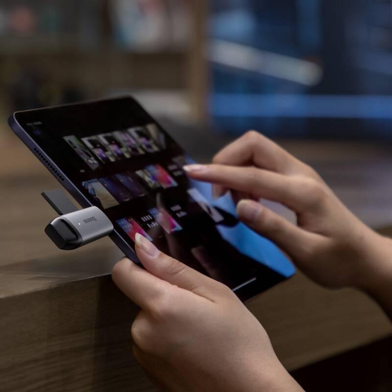 Čtečka paměťových karet Baseus Lentil Cabin, USB 3.0 USB-C šedý