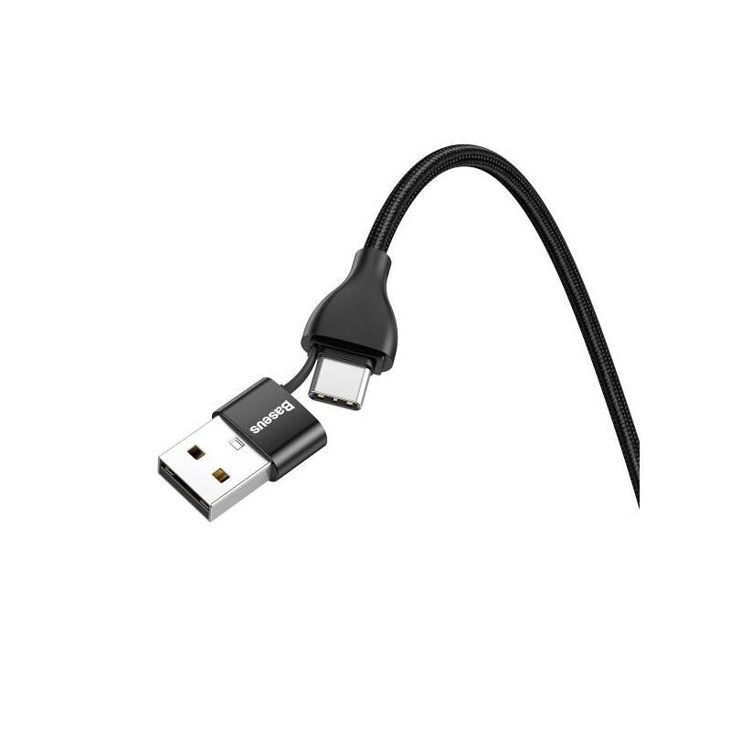 Kabel Baseus 2v1, USB,USB-C Lightning, 18W, 1m černý