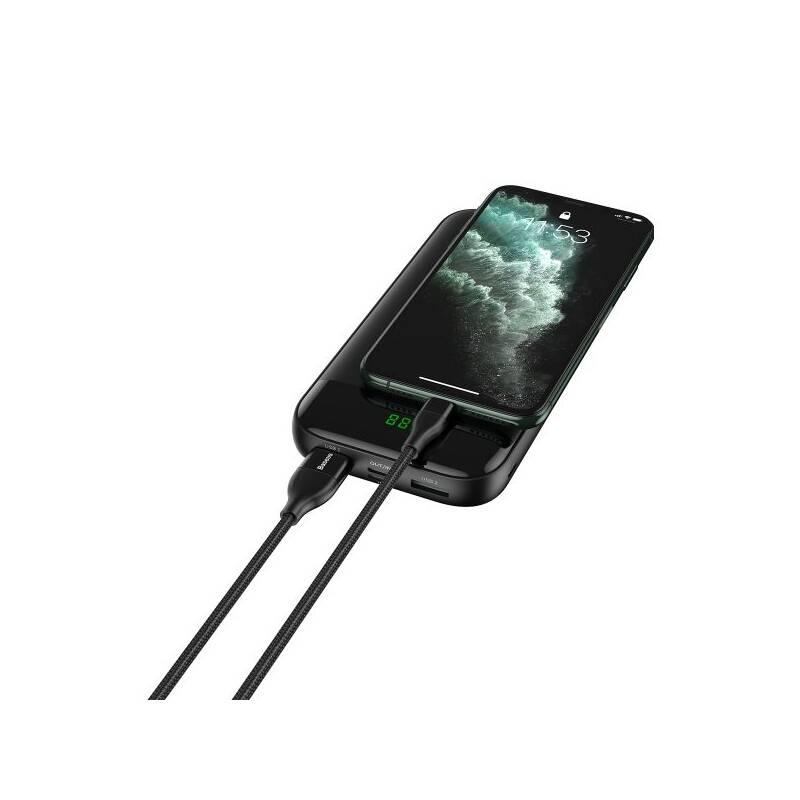 Kabel Baseus 2v1, USB,USB-C Lightning, 18W, 1m černý